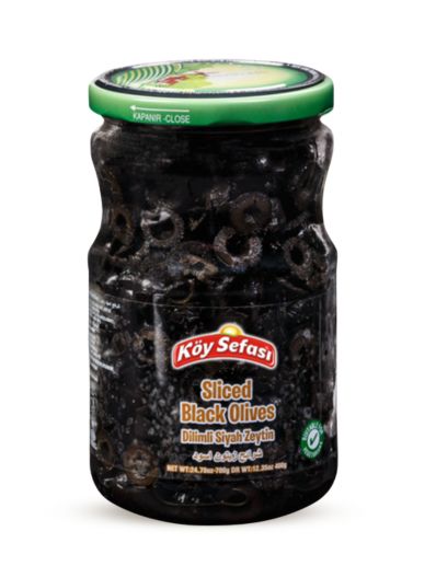 Olives noires tranchées en verre 700g, Koy Sefasi | Koy Sefasi | olives noires | verre | Elit-Food