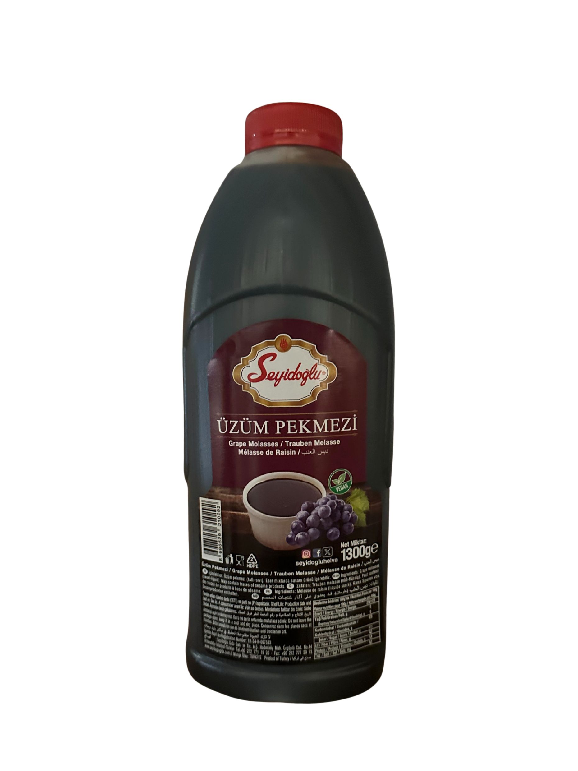 Mélasse de raisin en bidon 1300g, Seyidoglu 1,3 kg